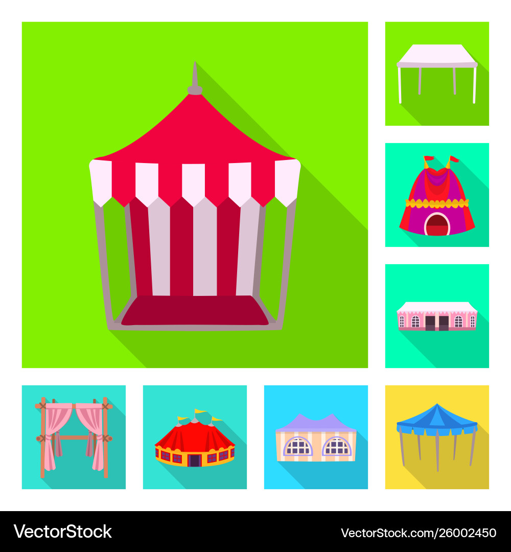 Isolated object awning and shelter symbol set Vector Image