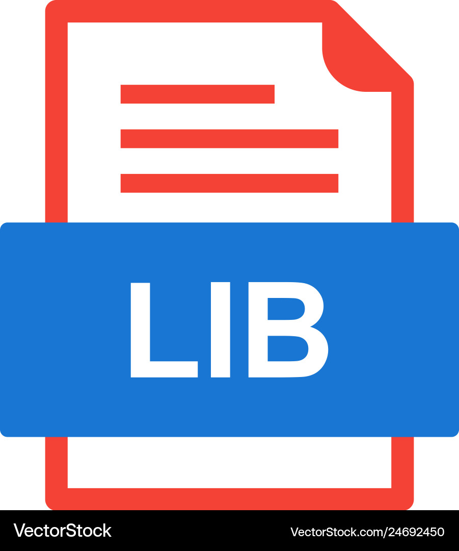 Lib file document icon vector image
