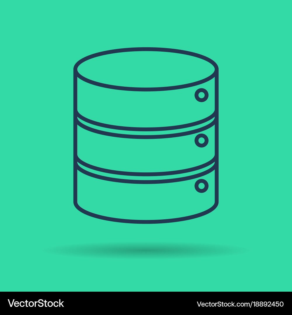 Linear icon - internet server disk Vector Image