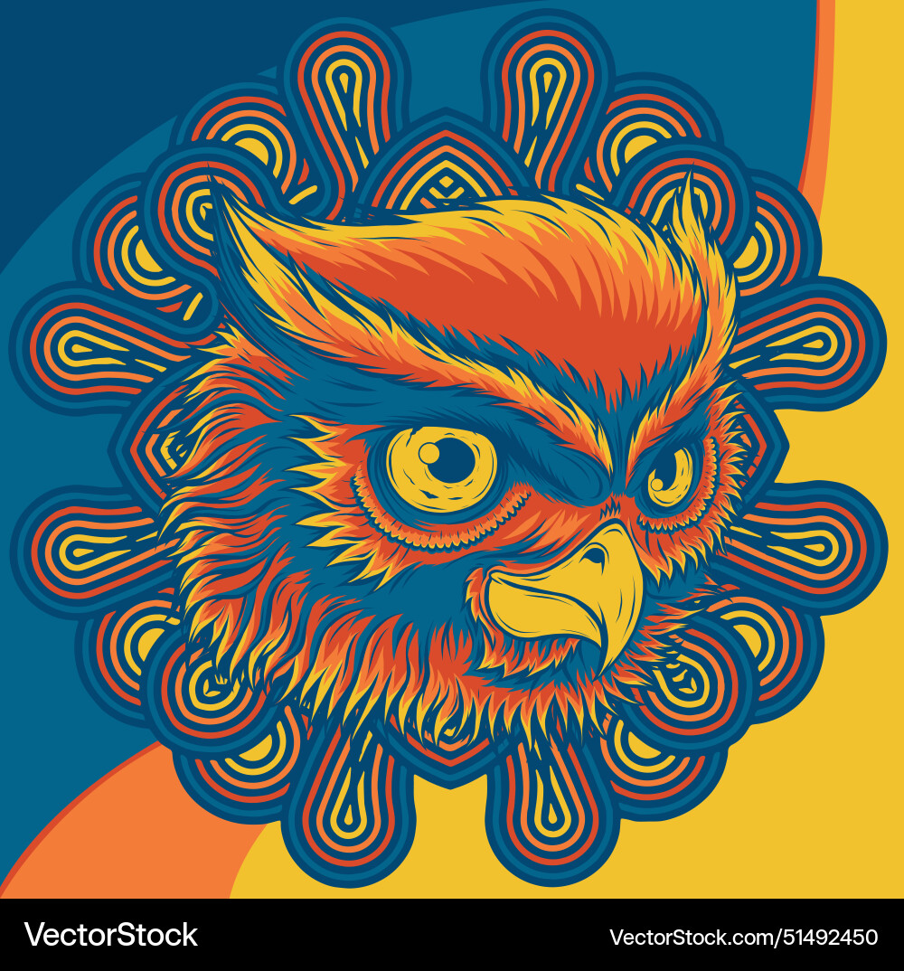 Owl Kopf mit Dekoration Owl Kopf mit Dekoration vektorbild