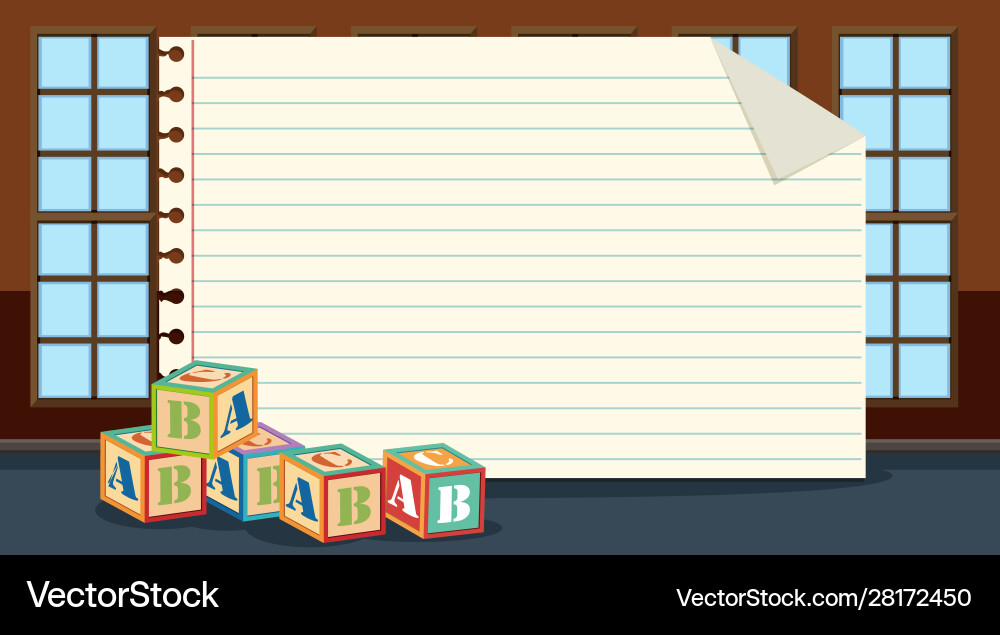 Paper template with alphabet blocks Vector Image