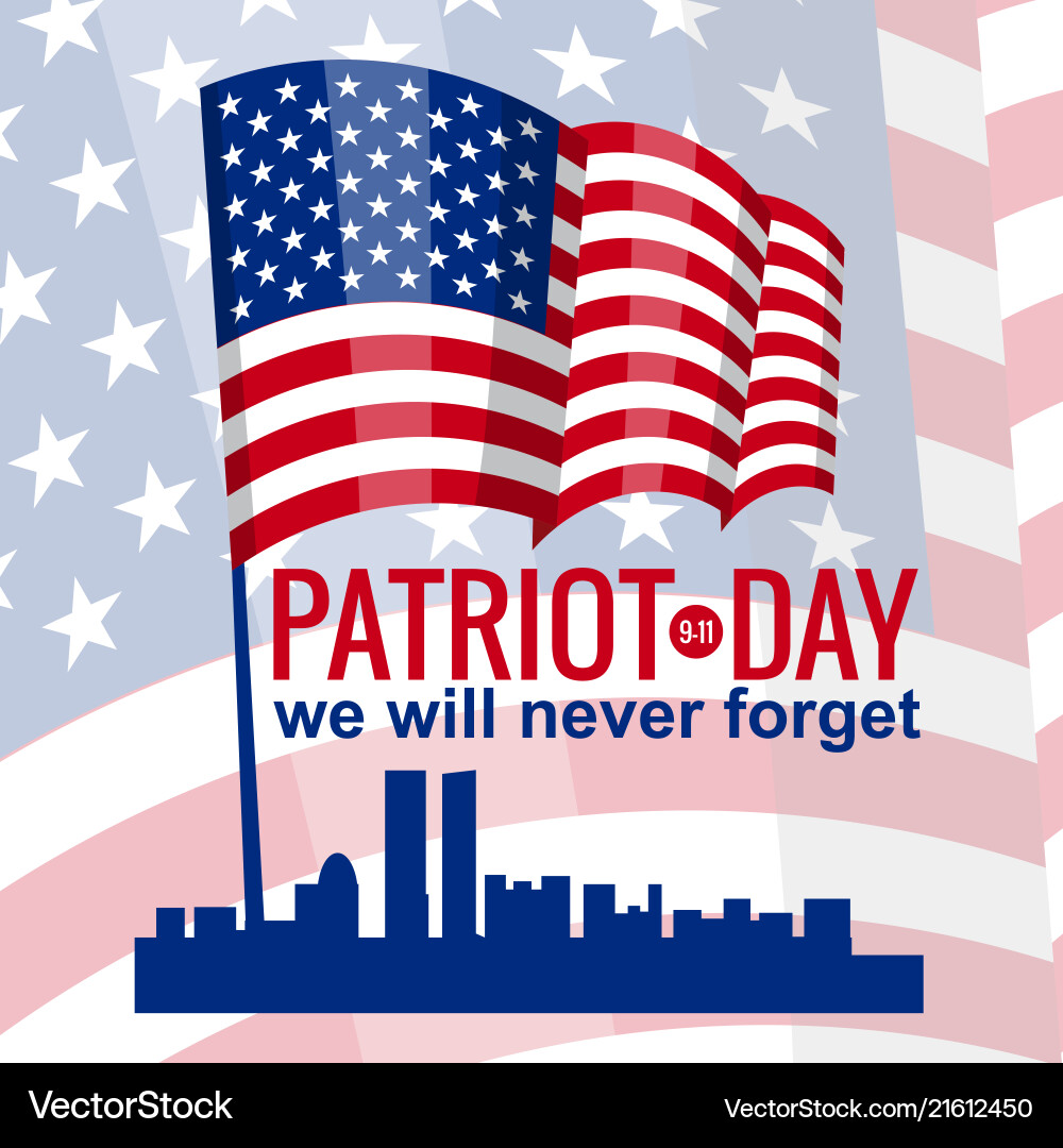 Patriot day hand hold american flag Patriot day hand hold american flag vector image