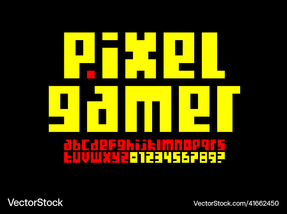 Pixel style font Pixel style font vector image