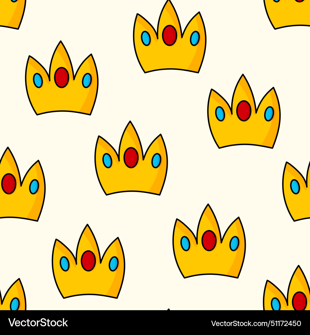 Seamless pattern with crown on color background Vector Image