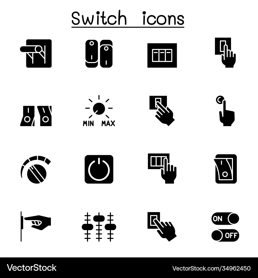 Switch Icon Set - Toggle & Control vector image