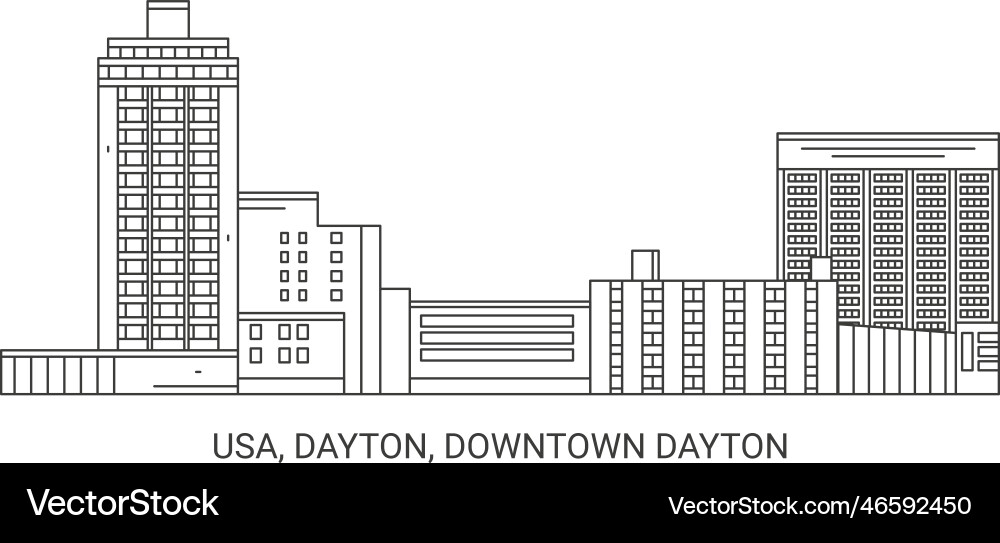 Usa dayton downtown travel landmark Usa dayton downtown travel landmark vector image