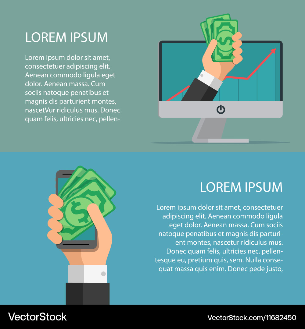 Wallet app page on smartphone screen and computer vector image