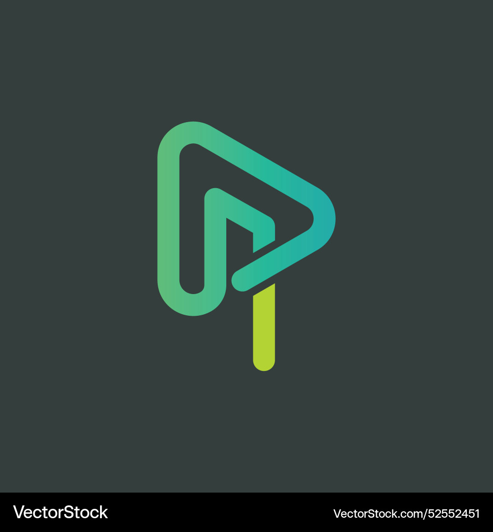Abstract ap letter triangle and play button icon Vector Image