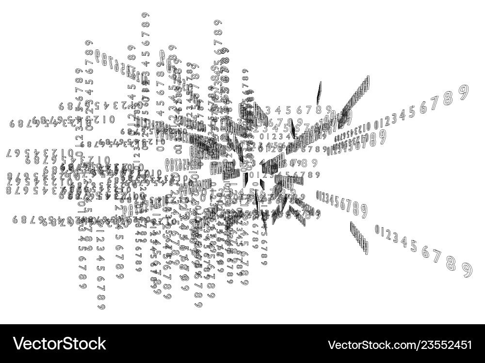 Abstract Number Stream Background vector image