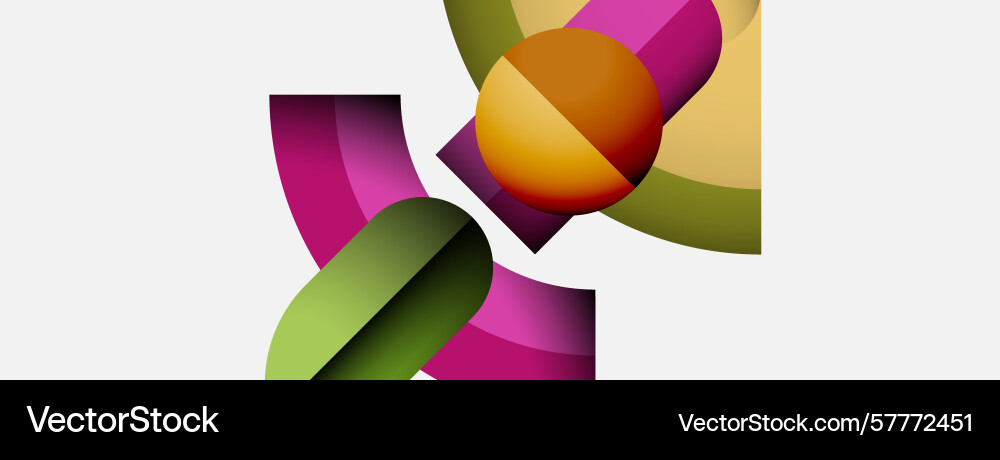 Abstract shapes overlap creating vibrant color Vector Image