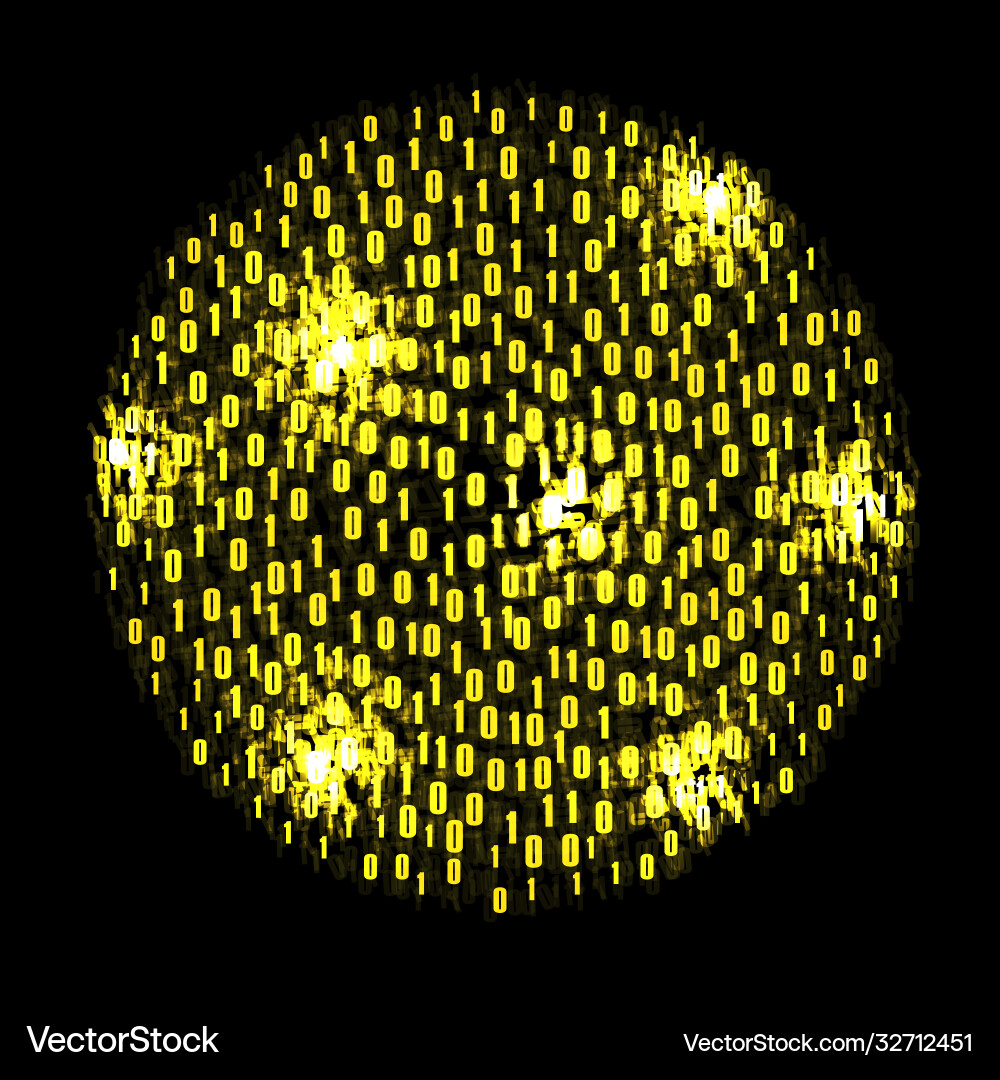 Abstract technology background with binary vector image