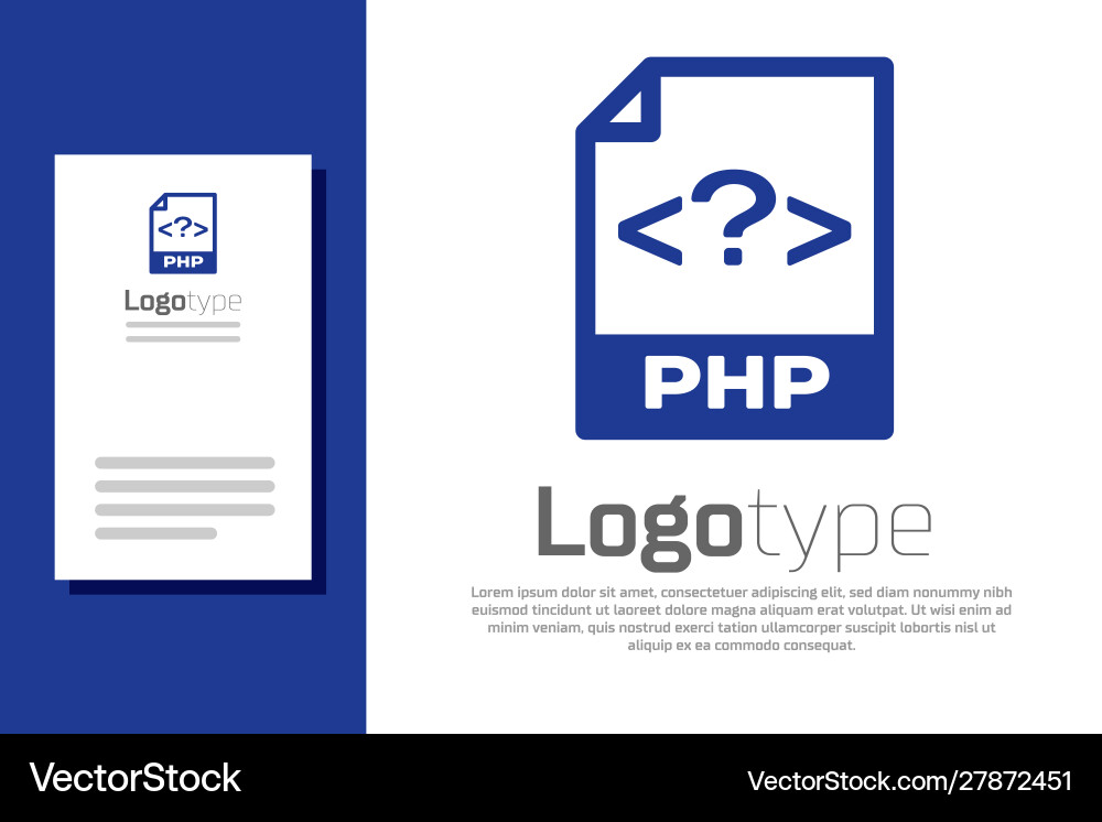 Blue php file document download button icon Blue php file document download button icon Vector Image
