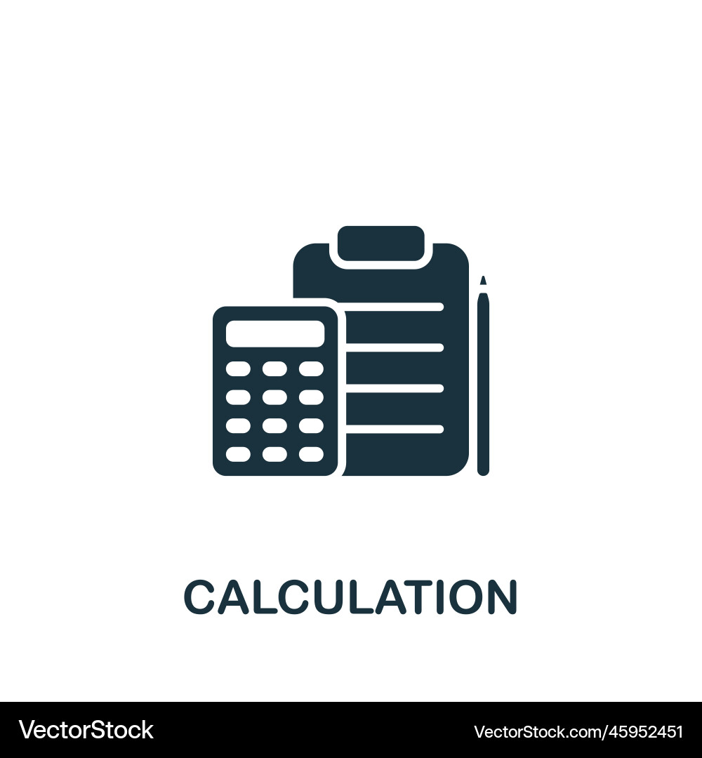 Calculation icon monochrome simple sign from Calculation icon monochrome simple sign from vector image