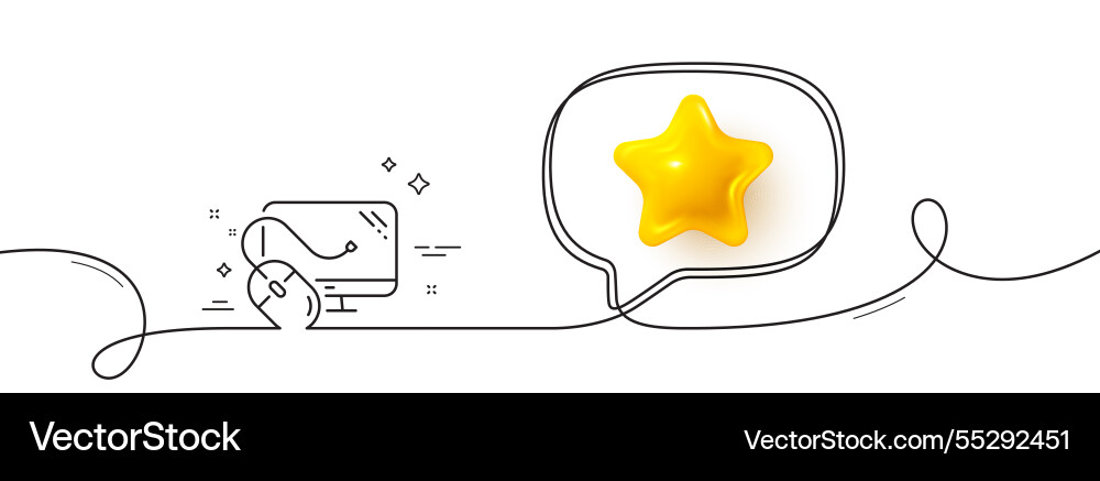 Computer line icon pc mouse component sign vector image