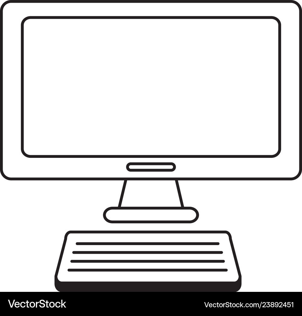 Computer monitor keyboard Computer monitor keyboard vector image