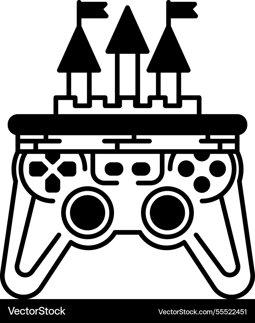 Controller with a castle on top Controller with a castle on top vector image