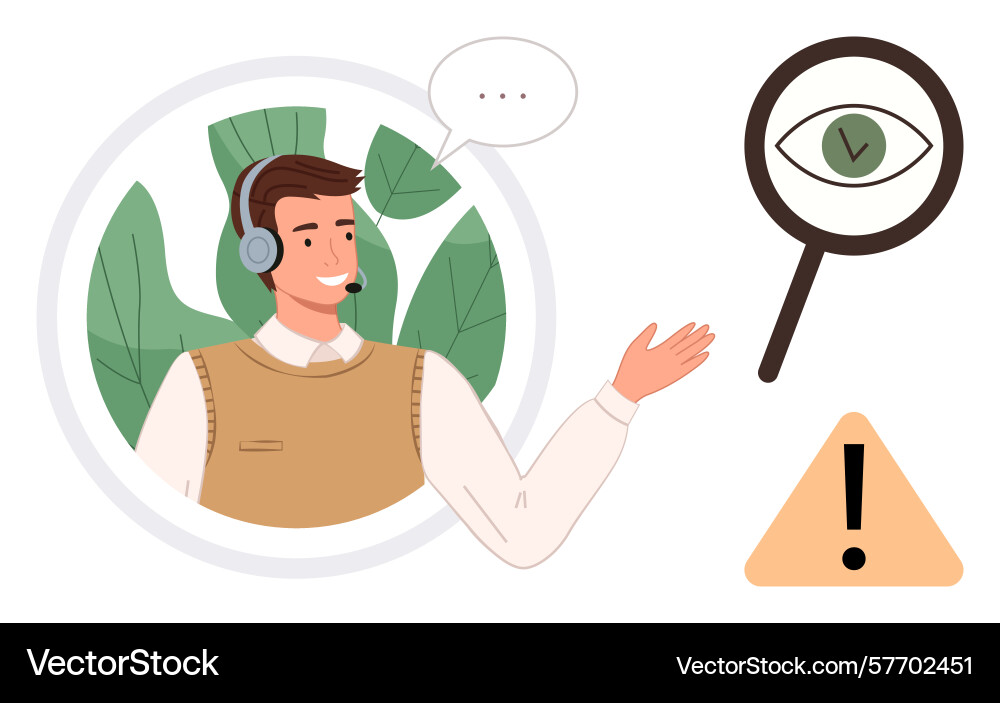 Customer service agent explains concepts Customer service agent explains concepts vector image
