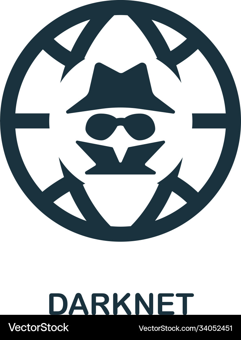 Darknet icon simple line element symbol vector image