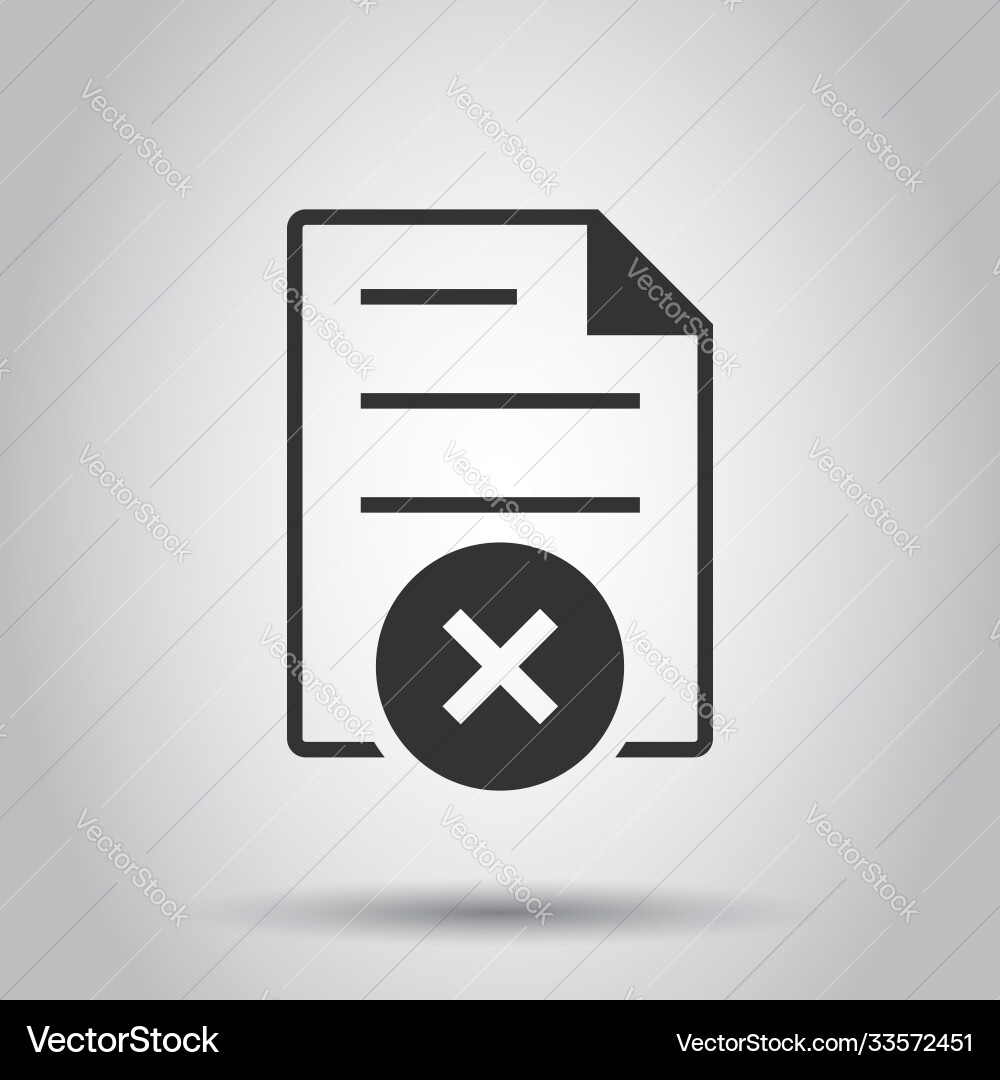 Document error icon in flat style broken report Document error icon in flat style broken report Vector Image