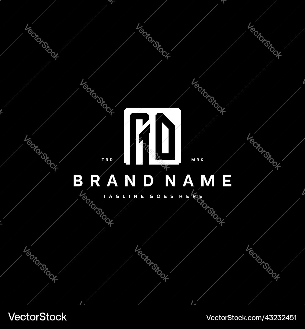 Gd monogram logo design with square rectangular Vector Image