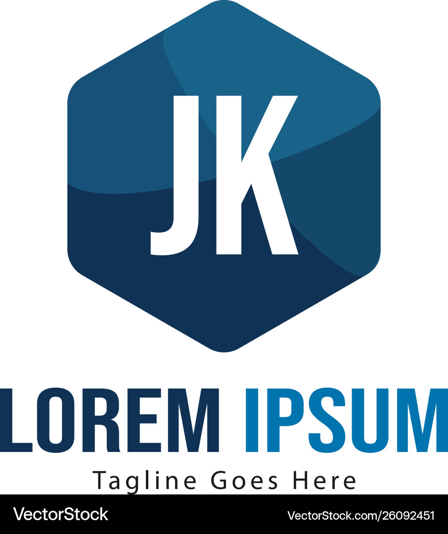 Initial jk logo template with modern frame Initial jk logo template with modern frame Vector Image