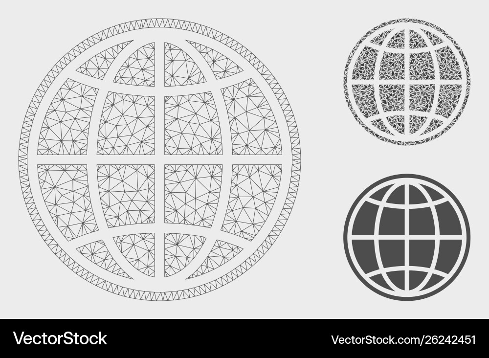 Internet mesh wire frame model and triangle Internet mesh wire frame model and triangle vector image