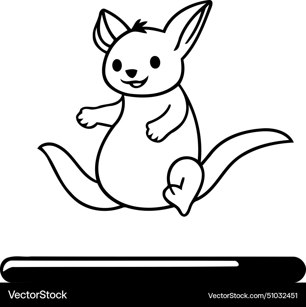 Kangaroo running on a treadmill flat style Vector Image
