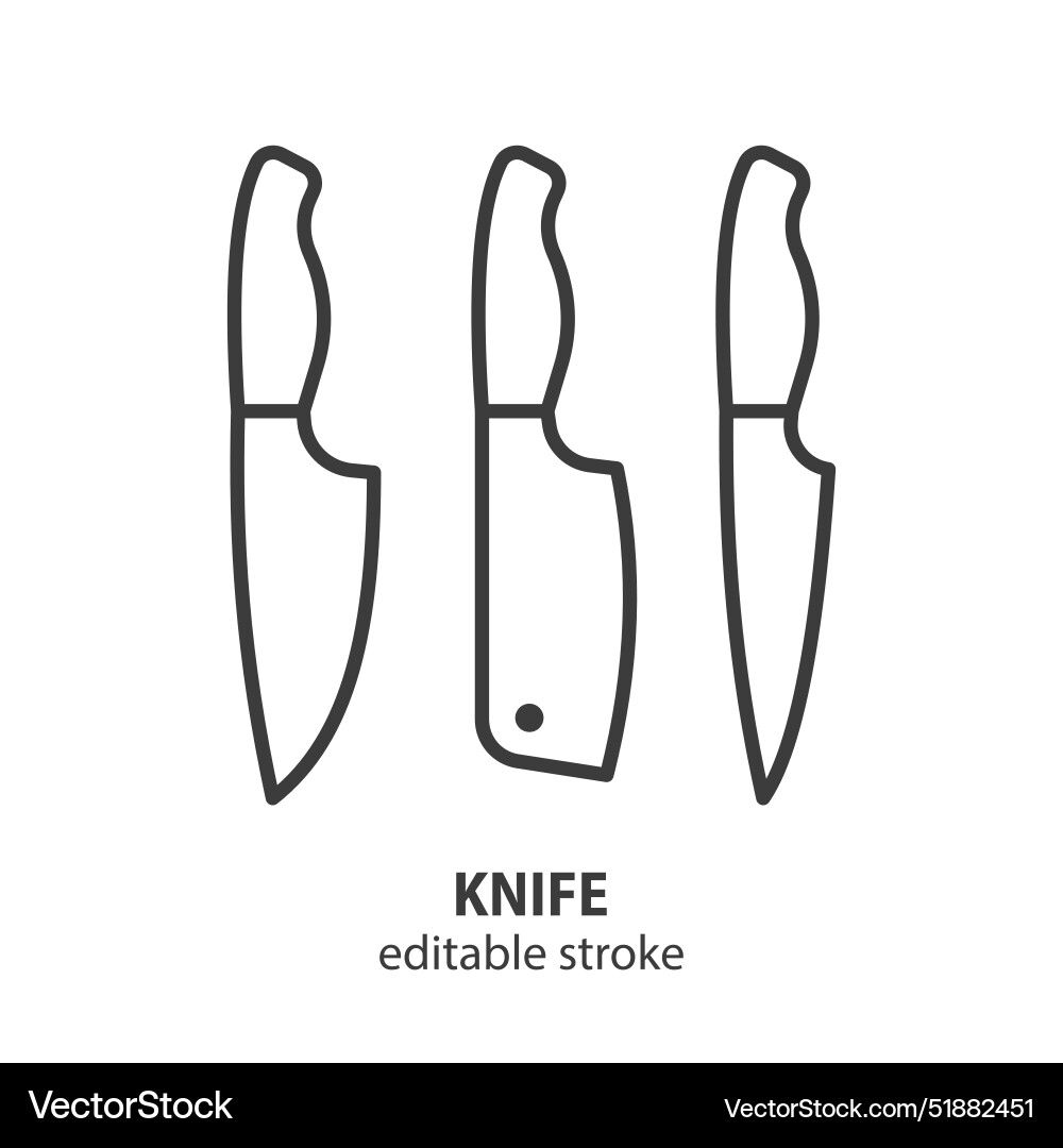 Knife line icon cooking editable Vector Image