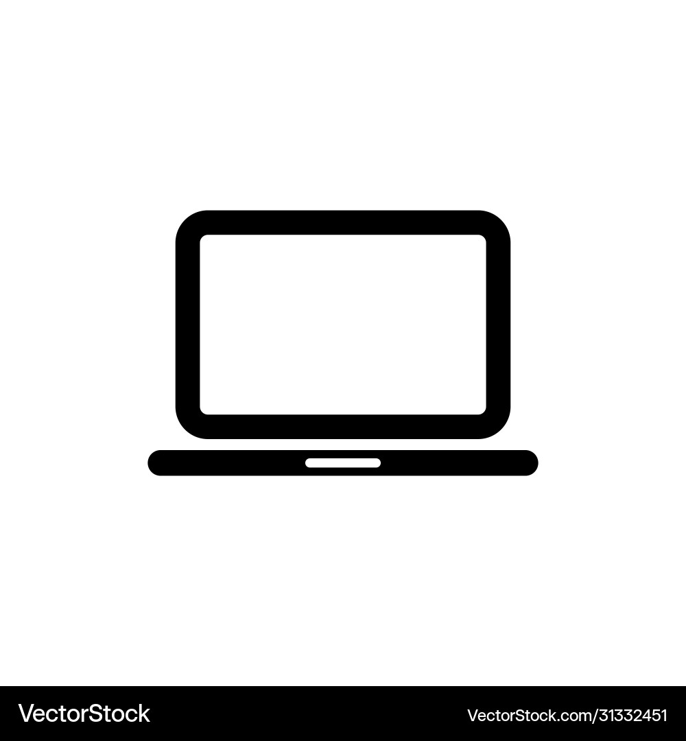 Laptop desktop computer icon on isolated Laptop desktop computer icon on isolated vector image