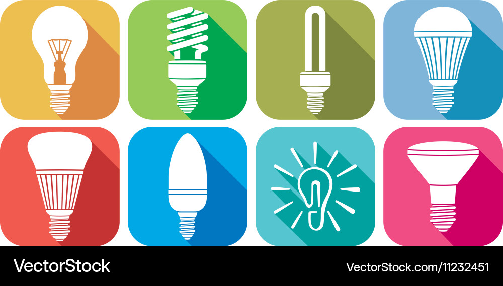 Lightbulb Icon Collection Vector Image