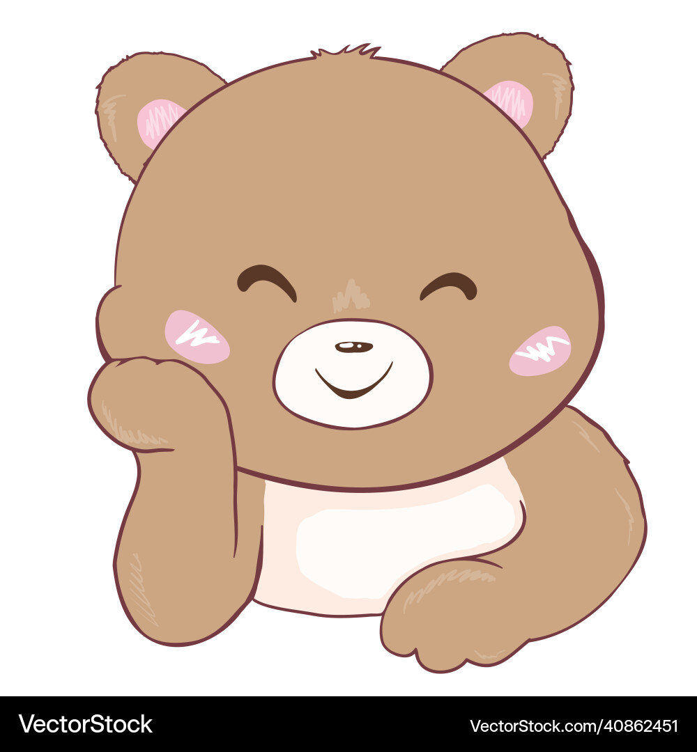 Little teddy bear character isolated on white Little teddy bear character isolated on white vector image