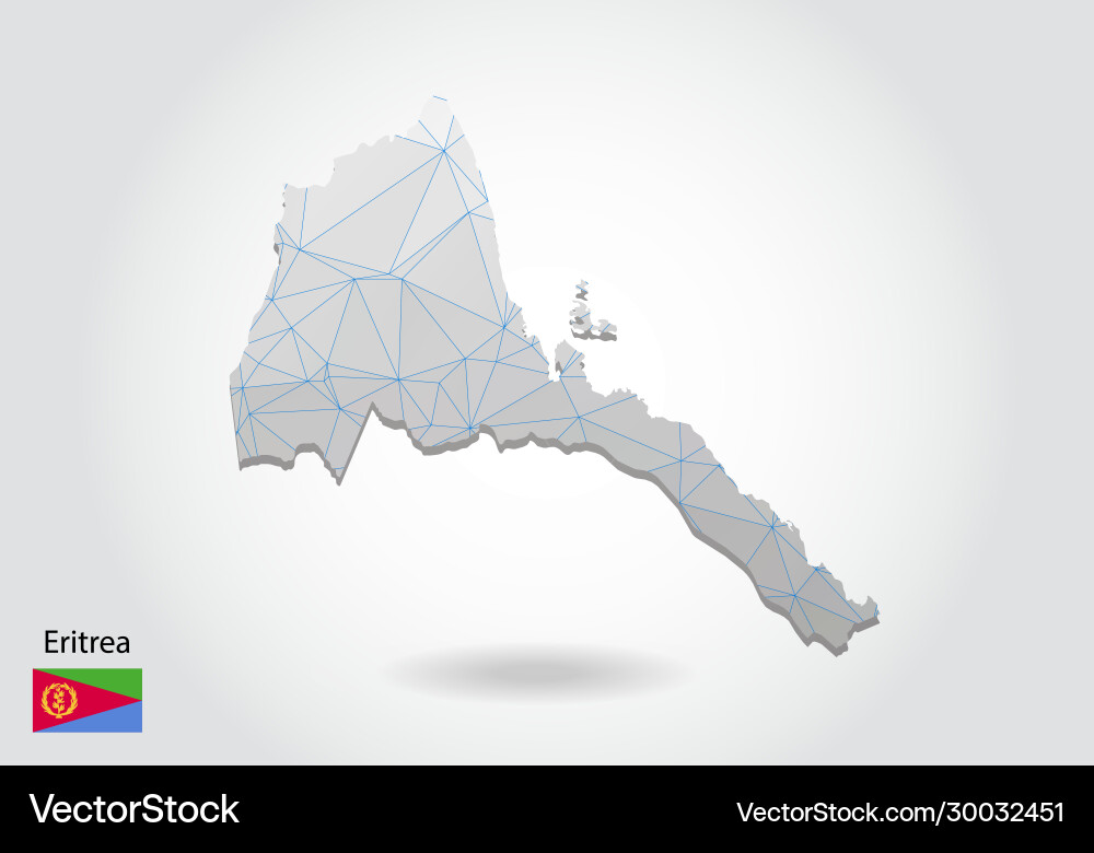 Map eritrea with trendy triangles design Map eritrea with trendy triangles design vector image