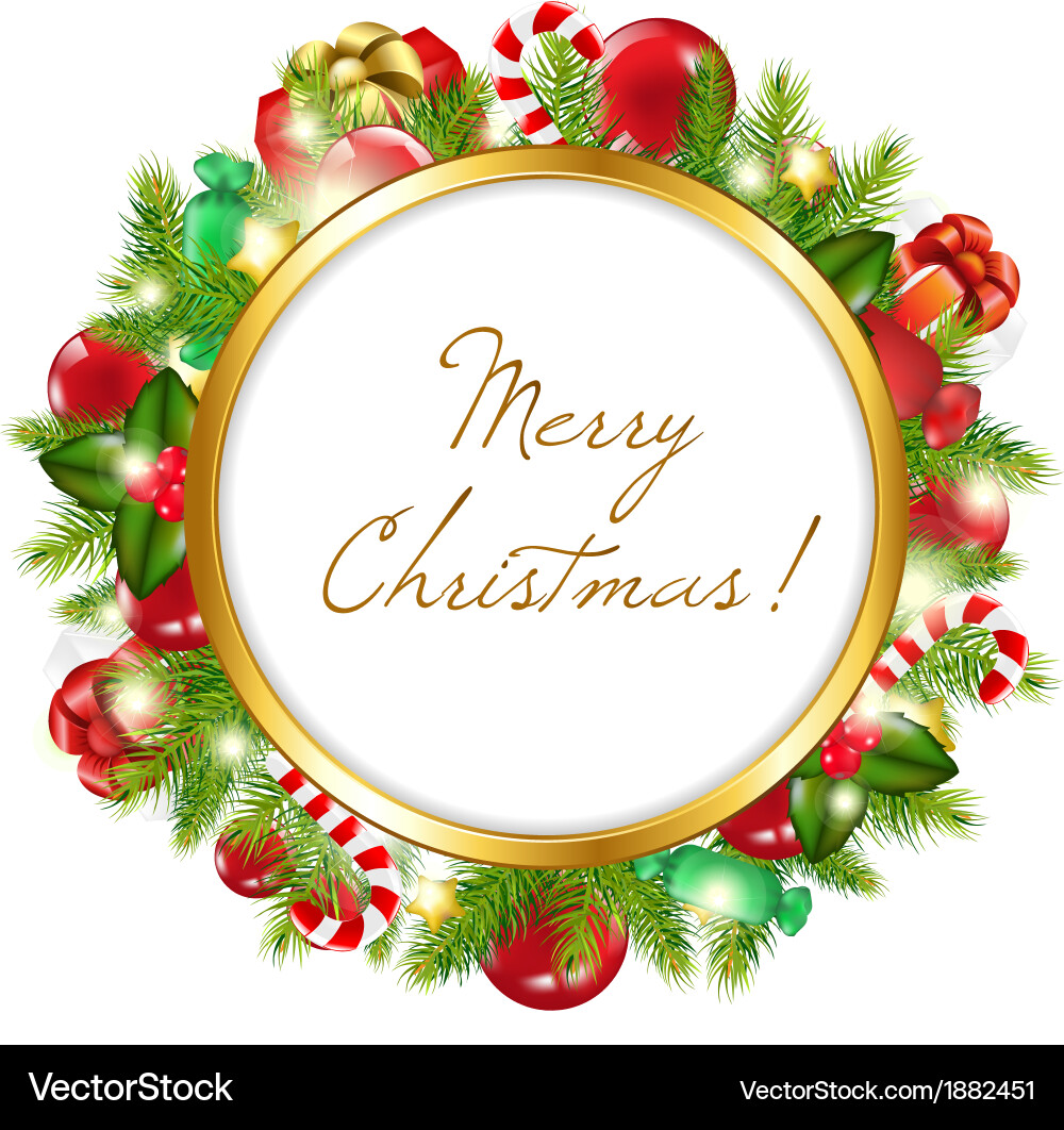 リース #470 Merry Christmas Merry Christmas Frame Royalty Free Vector Image