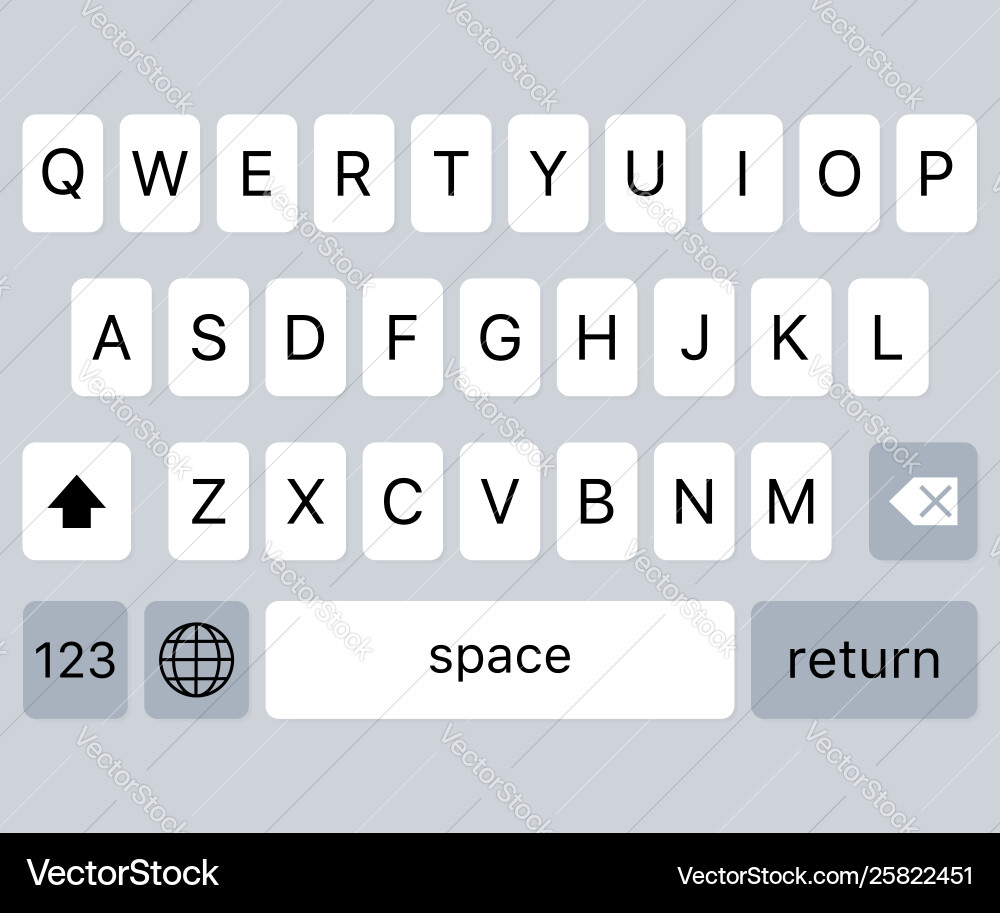 Modern keyboard smartphone alphabet buttons Modern keyboard smartphone alphabet buttons vector image