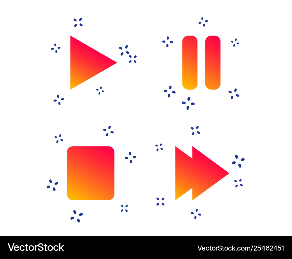 Player navigation icons play stop and pause vector image