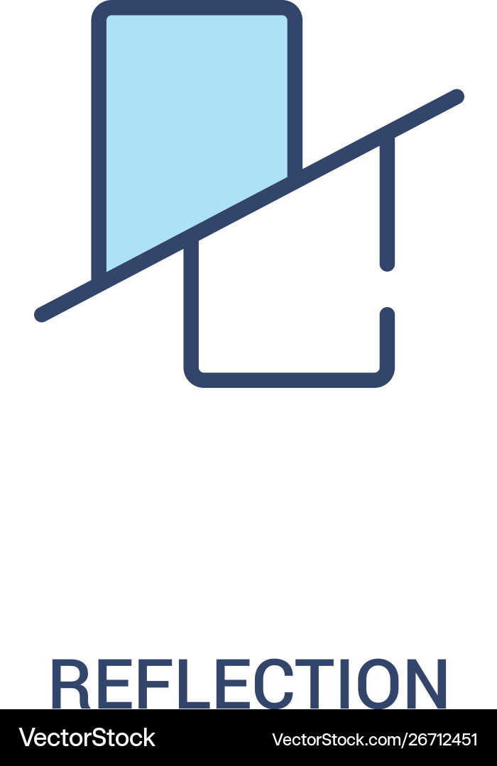 Reflection concept 2 colored icon simple line Reflection concept 2 colored icon simple line vector image