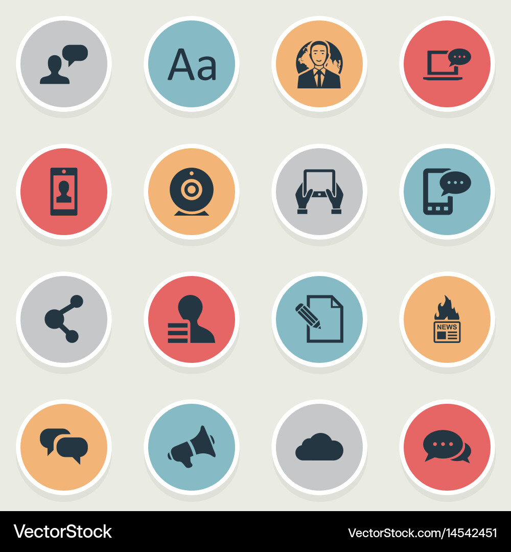 Set of simple blogging icons Vector Image