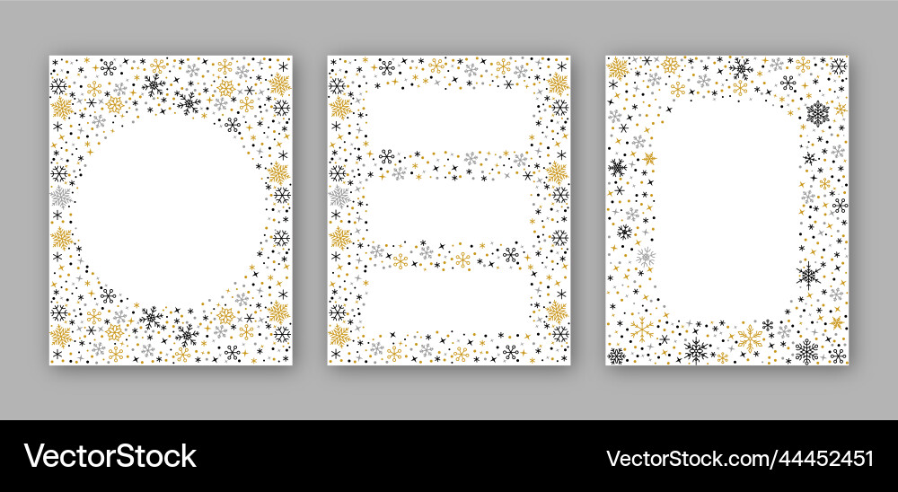 Snowflake pattern banner winter border snow frame Snowflake pattern banner winter border snow frame vector image