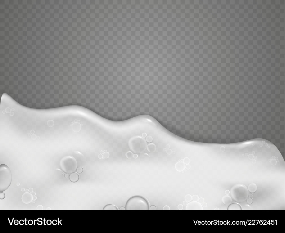 Transparent scene with foam effect objects Transparent scene with foam effect objects vector image