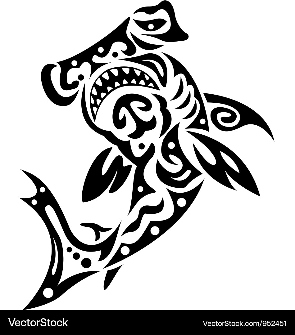 Tribal Shark Silhouette vector image