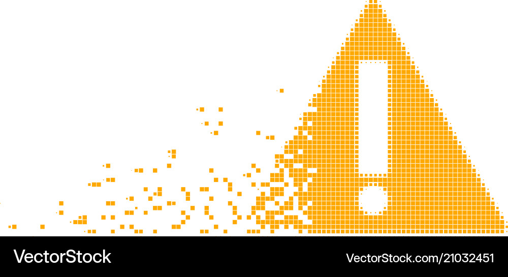 Warning fragmented pixel icon Warning fragmented pixel icon vector image