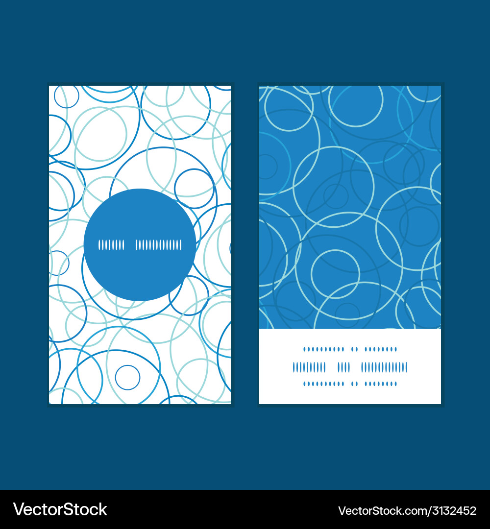 Abstract blue circles vertical round frame pattern vector image