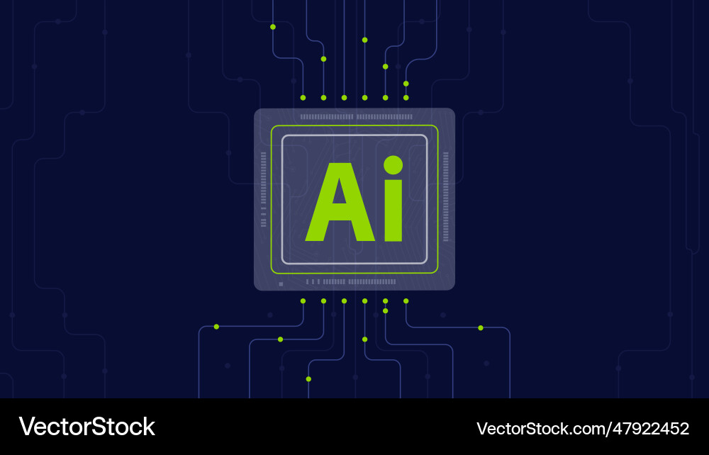 Ai cpu banner concept Vector Image