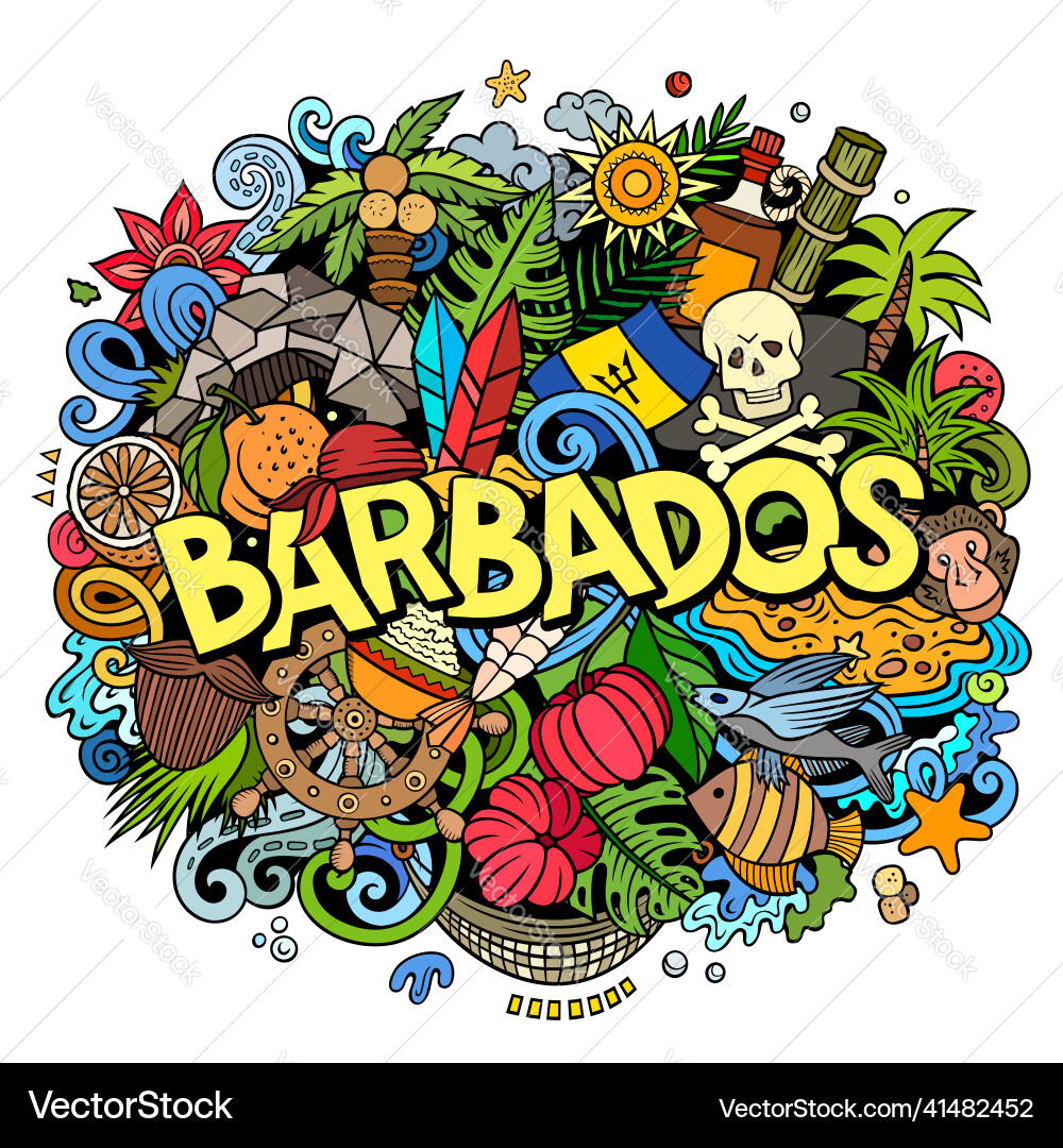 Barbados Hand gezeichnet Cartoon doodle lustig lokale Barbados Hand gezeichnet Cartoon doodle lustig lokale vektorbild