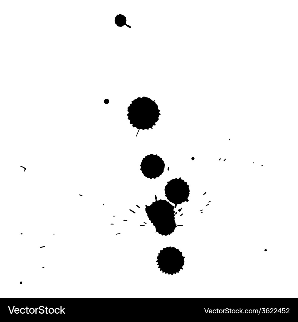 Black blobs with small and large drops vector image