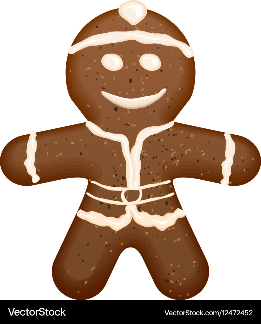 Christmas symbol - gingerbread man shape Vector Image