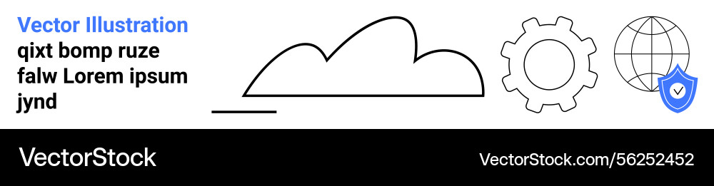 Cloud computing with gear globe and shield Cloud computing with gear globe and shield vector image