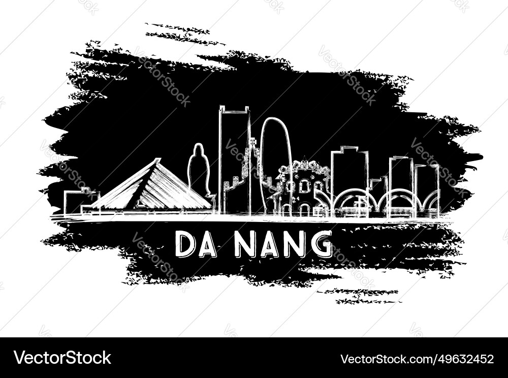 Da nang vietnam Stadt Skyline Silhouette Hand Da nang vietnam Stadt Skyline Silhouette Hand vektorbild