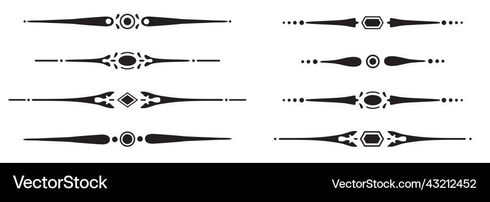 Elegant Divider Elements - Border Set vector image
