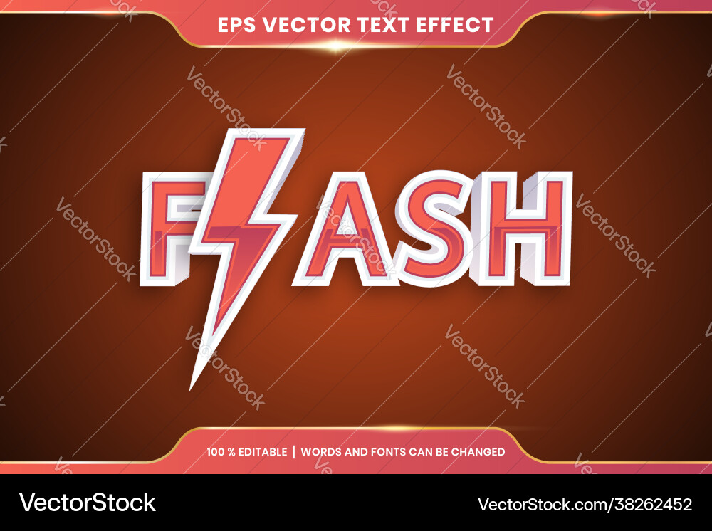 Flash text effect editable concept vector image